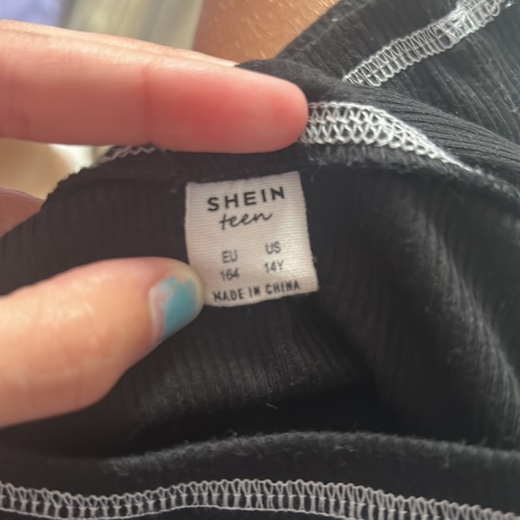 SHEIN Black long sleeve Los Angeles top size teen US 14y - EU  164 - Picture 2 of 2